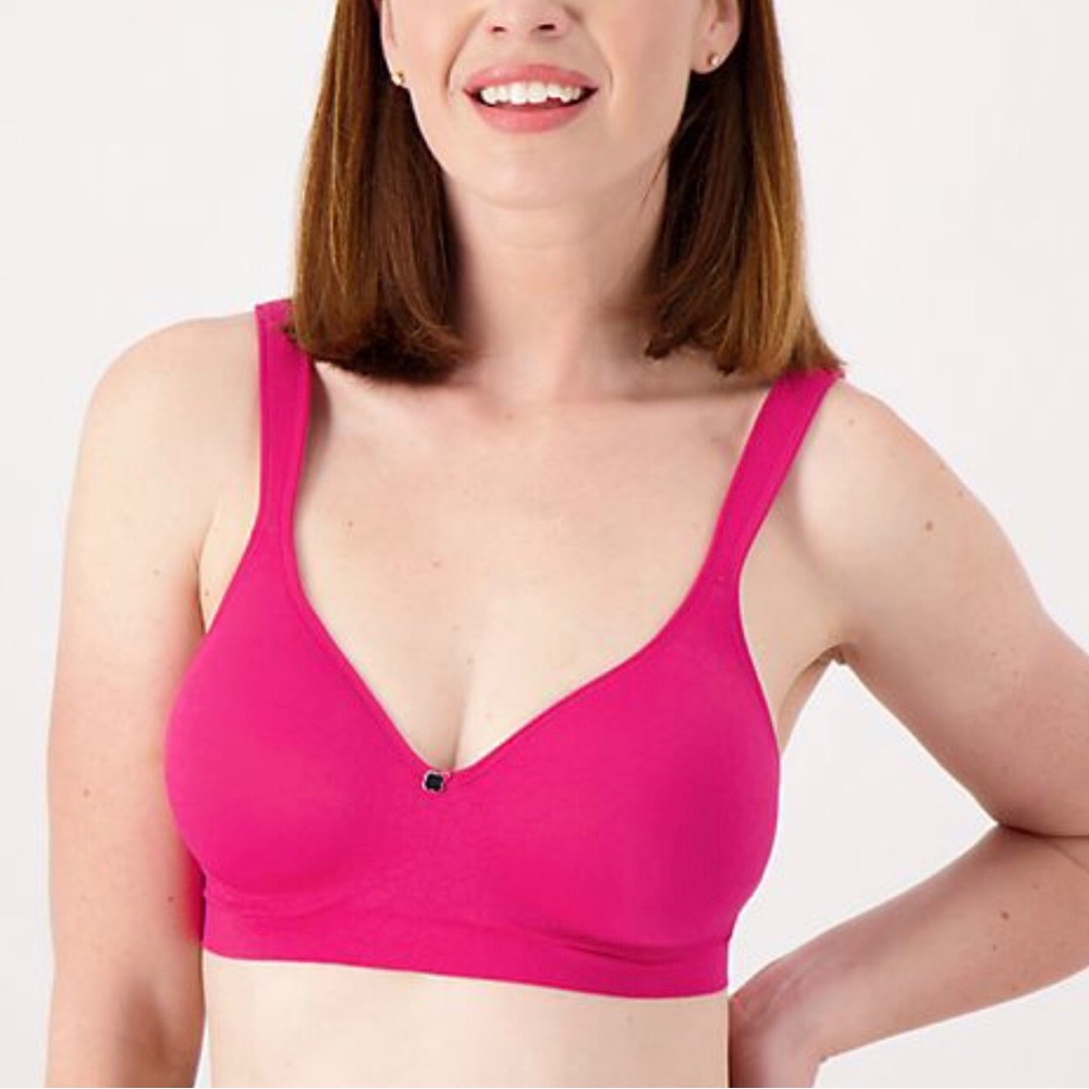 Breezies Smoothing Seamfree Contour Wirefree Bra 42D PINK